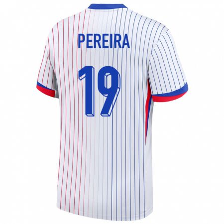 Kandiny Hombre Camiseta Francia Brayann Pereira #19 Blanco 2ª Equipación 24-26 La Camisa Chile