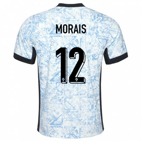 Kandiny Hombre Camiseta Portugal Patricia Morais #12 Crema Azul 2ª Equipación 24-26 La Camisa Chile