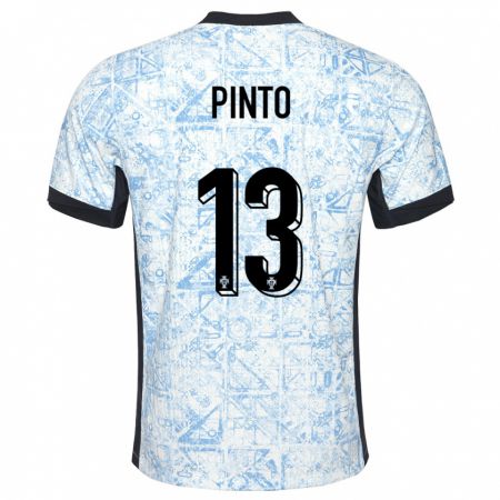 Kandiny Hombre Camiseta Portugal Fatima Pinto #13 Crema Azul 2ª Equipación 24-26 La Camisa Chile