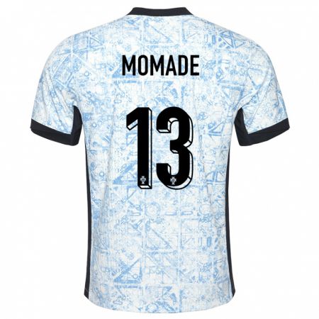 Kandiny Hombre Camiseta Portugal Rayhan Momade #13 Crema Azul 2ª Equipación 24-26 La Camisa Chile