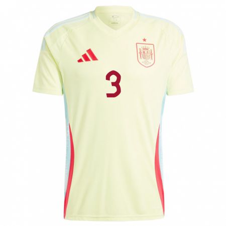 Kandiny Hombre Camiseta España Juan Lopez #3 Amarillo 2ª Equipación 24-26 La Camisa Chile