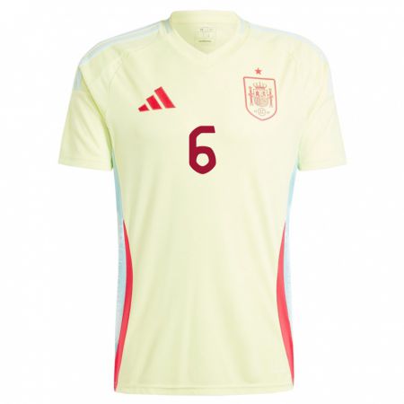 Kandiny Hombre Camiseta España Marcos Llorente #6 Amarillo 2ª Equipación 24-26 La Camisa Chile