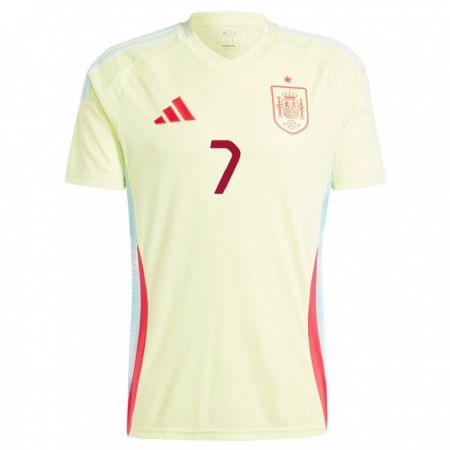 Kandiny Hombre Camiseta España Fabio Blanco #7 Amarillo 2ª Equipación 24-26 La Camisa Chile