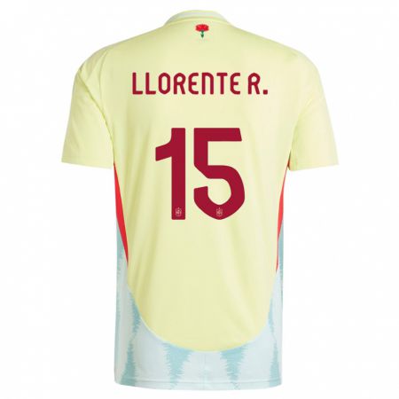 Kandiny Hombre Camiseta España Diego Llorente #15 Amarillo 2ª Equipación 24-26 La Camisa Chile