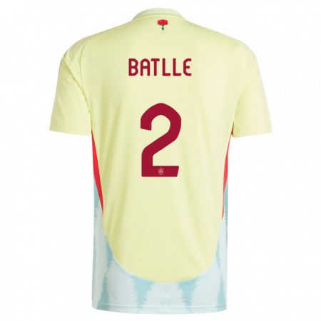 Kandiny Hombre Camiseta España Ona Batlle #2 Amarillo 2ª Equipación 24-26 La Camisa Chile