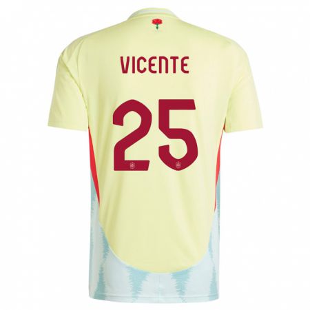 Kandiny Hombre Camiseta España Ainhoa Vicente #25 Amarillo 2ª Equipación 24-26 La Camisa Chile