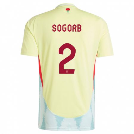 Kandiny Hombre Camiseta España Carles Sogorb #2 Amarillo 2ª Equipación 24-26 La Camisa Chile