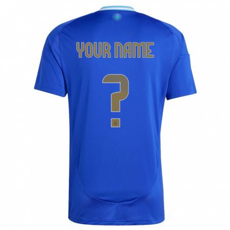 Kandiny Hombre Camiseta Argentina Su Nombre #0 Azul 2ª Equipación 24-26 La Camisa Chile