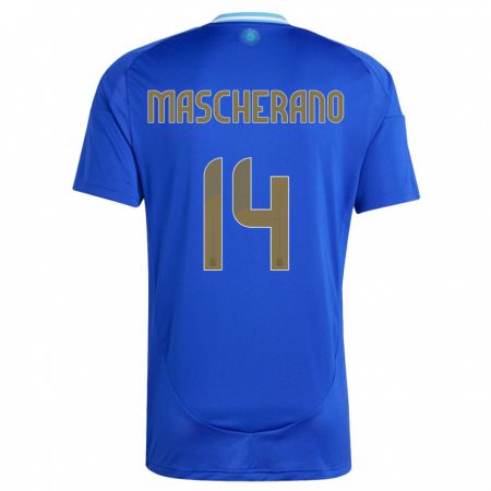 Kandiny Hombre Camiseta Argentina Javier Mascherano #14 Azul 2ª Equipación 24-26 La Camisa Chile