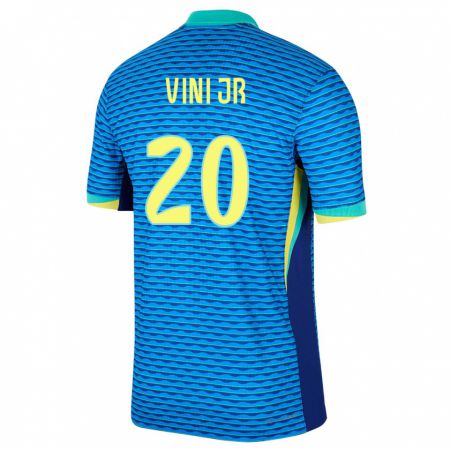 Kandiny Hombre Camiseta Brasil Vinicius Junior #20 Azul 2ª Equipación 24-26 La Camisa Chile