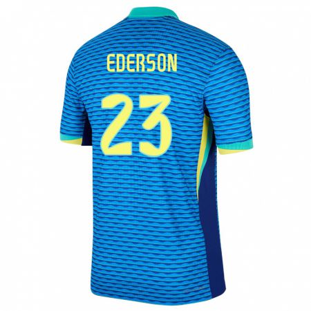 Kandiny Hombre Camiseta Brasil Ederson #23 Azul 2ª Equipación 24-26 La Camisa Chile