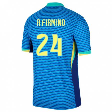 Kandiny Hombre Camiseta Brasil Roberto Firmino #24 Azul 2ª Equipación 24-26 La Camisa Chile