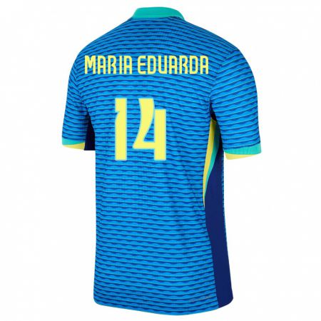 Kandiny Hombre Camiseta Brasil Maria Eduarda #14 Azul 2ª Equipación 24-26 La Camisa Chile
