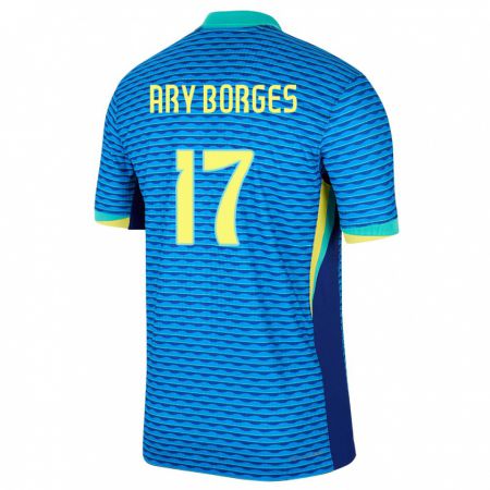 Kandiny Hombre Camiseta Brasil Ary Borges #17 Azul 2ª Equipación 24-26 La Camisa Chile