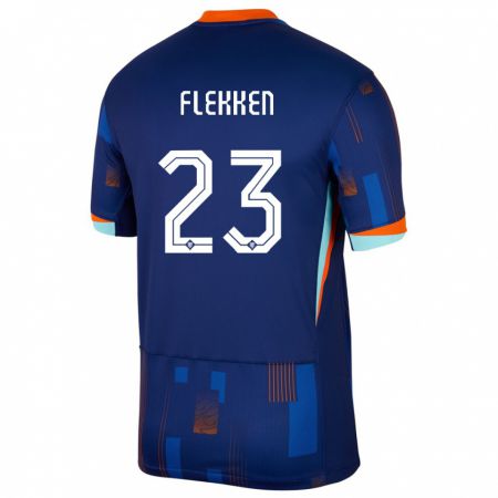 Kandiny Hombre Camiseta Países Bajos Mark Flekken #23 Azul 2ª Equipación 24-26 La Camisa Chile