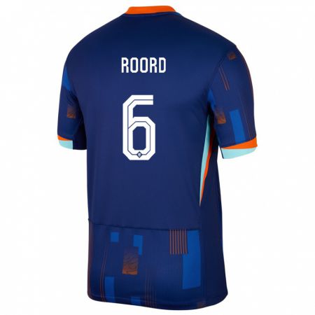 Kandiny Hombre Camiseta Países Bajos Jill Roord #6 Azul 2ª Equipación 24-26 La Camisa Chile