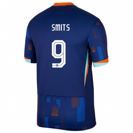 Kandiny Hombre Camiseta Países Bajos Joelle Smits #9 Azul 2ª Equipación 24-26 La Camisa Chile