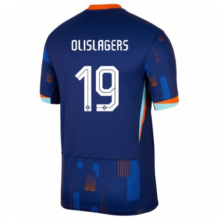 Kandiny Hombre Camiseta Países Bajos Marisa Olislagers #19 Azul 2ª Equipación 24-26 La Camisa Chile