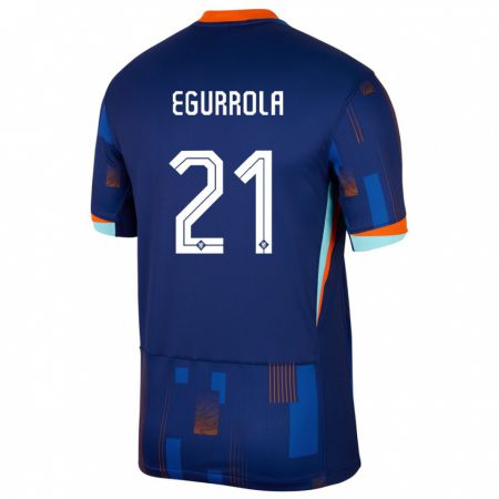 Kandiny Hombre Camiseta Países Bajos Damaris Egurrola #21 Azul 2ª Equipación 24-26 La Camisa Chile