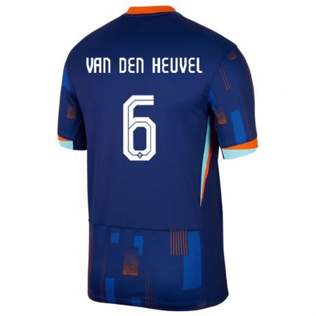 Kandiny Hombre Camiseta Países Bajos Tim Van Den Heuvel #6 Azul 2ª Equipación 24-26 La Camisa Chile