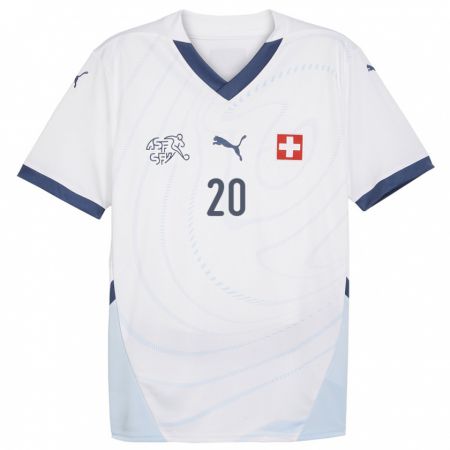 Kandiny Hombre Camiseta Suiza Fabienne Humm #20 Blanco 2ª Equipación 24-26 La Camisa Chile
