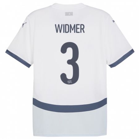 Kandiny Hombre Camiseta Suiza Silvan Widmer #3 Blanco 2ª Equipación 24-26 La Camisa Chile