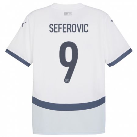 Kandiny Hombre Camiseta Suiza Haris Seferovic #9 Blanco 2ª Equipación 24-26 La Camisa Chile