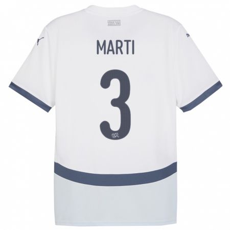 Kandiny Hombre Camiseta Suiza Lara Marti #3 Blanco 2ª Equipación 24-26 La Camisa Chile
