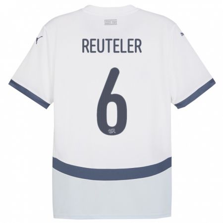Kandiny Hombre Camiseta Suiza Geraldine Reuteler #6 Blanco 2ª Equipación 24-26 La Camisa Chile