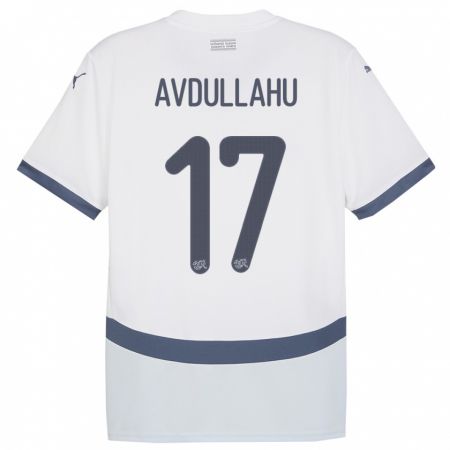 Kandiny Hombre Camiseta Suiza Leon Avdullahu #17 Blanco 2ª Equipación 24-26 La Camisa Chile