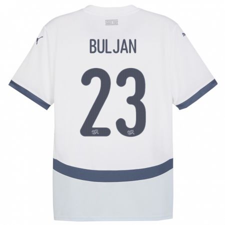 Kandiny Hombre Camiseta Suiza Leo Buljan #23 Blanco 2ª Equipación 24-26 La Camisa Chile