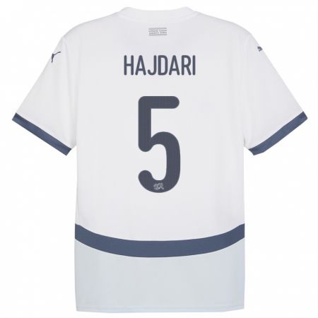 Kandiny Hombre Camiseta Suiza Albian Hajdari #5 Blanco 2ª Equipación 24-26 La Camisa Chile