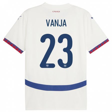 Kandiny Hombre Camiseta Serbia Vanja Milinkovic-Savic #23 Blanco 2ª Equipación 24-26 La Camisa Chile