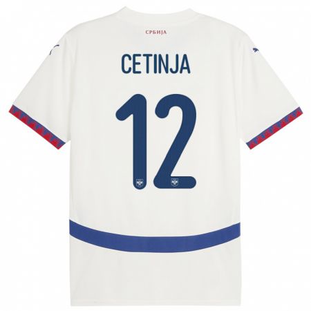 Kandiny Hombre Camiseta Serbia Sara Cetinja #12 Blanco 2ª Equipación 24-26 La Camisa Chile