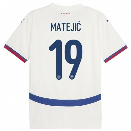 Kandiny Hombre Camiseta Serbia Nina Matejic #19 Blanco 2ª Equipación 24-26 La Camisa Chile