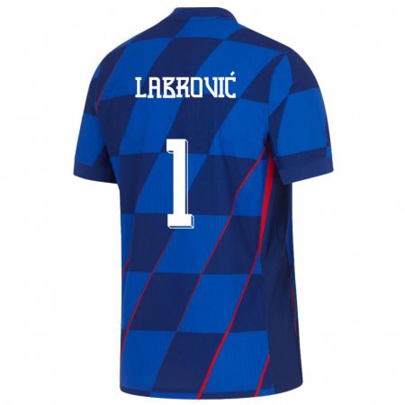 Kandiny Hombre Camiseta Croacia Nediljko Labrovic #1 Azul 2ª Equipación 24-26 La Camisa Chile