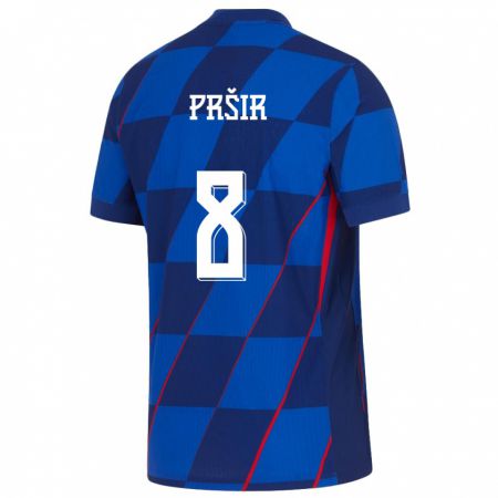Kandiny Hombre Camiseta Croacia Jurica Prsir #8 Azul 2ª Equipación 24-26 La Camisa Chile