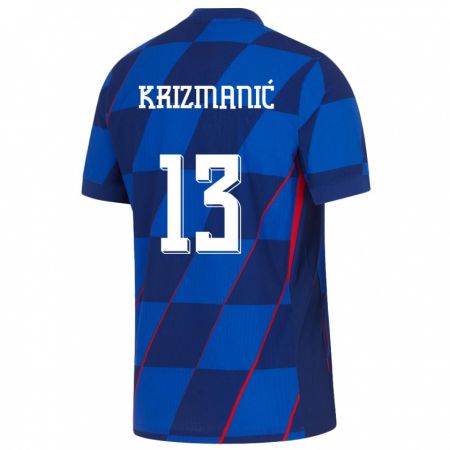 Kandiny Hombre Camiseta Croacia Kresimir Krizmanic #13 Azul 2ª Equipación 24-26 La Camisa Chile