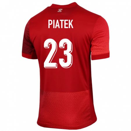 Kandiny Hombre Camiseta Polonia Krzysztof Piatek #23 Rojo 2ª Equipación 24-26 La Camisa Chile