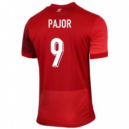 Kandiny Hombre Camiseta Polonia Ewa Pajor #9 Rojo 2ª Equipación 24-26 La Camisa Chile