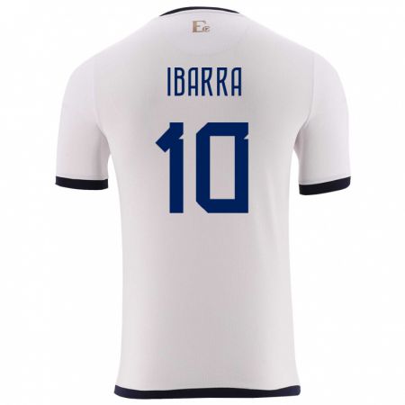 Kandiny Hombre Camiseta Ecuador Romario Ibarra #10 Blanco 2ª Equipación 24-26 La Camisa Chile
