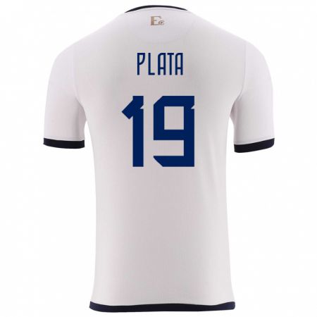 Kandiny Hombre Camiseta Ecuador Gonzalo Plata #19 Blanco 2ª Equipación 24-26 La Camisa Chile