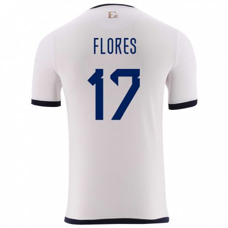 Kandiny Hombre Camiseta Ecuador Karen Flores #17 Blanco 2ª Equipación 24-26 La Camisa Chile