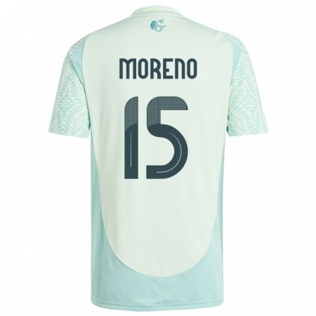 Kandiny Hombre Camiseta México Hector Moreno #15 Lino Verde 2ª Equipación 24-26 La Camisa Chile