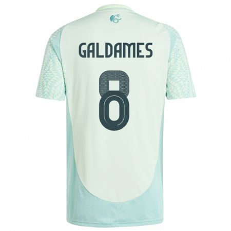 Kandiny Hombre Camiseta México Benjamin Galdames #8 Lino Verde 2ª Equipación 24-26 La Camisa Chile