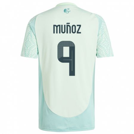 Kandiny Hombre Camiseta México Santiago Munoz #9 Lino Verde 2ª Equipación 24-26 La Camisa Chile