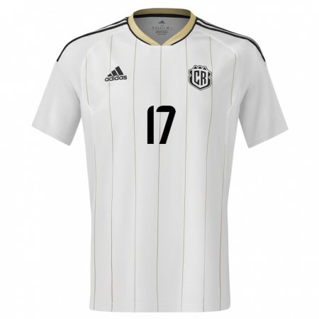 Kandiny Hombre Camiseta Costa Rica Roan Wilson #17 Blanco 2ª Equipación 24-26 La Camisa Chile