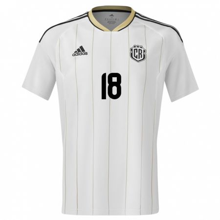 Kandiny Hombre Camiseta Costa Rica Priscilla Tapia #18 Blanco 2ª Equipación 24-26 La Camisa Chile