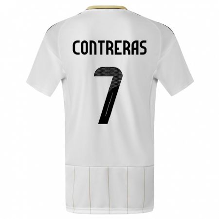 Kandiny Hombre Camiseta Costa Rica Anthony Contreras #7 Blanco 2ª Equipación 24-26 La Camisa Chile