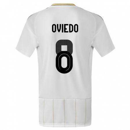Kandiny Hombre Camiseta Costa Rica Bryan Oviedo #8 Blanco 2ª Equipación 24-26 La Camisa Chile